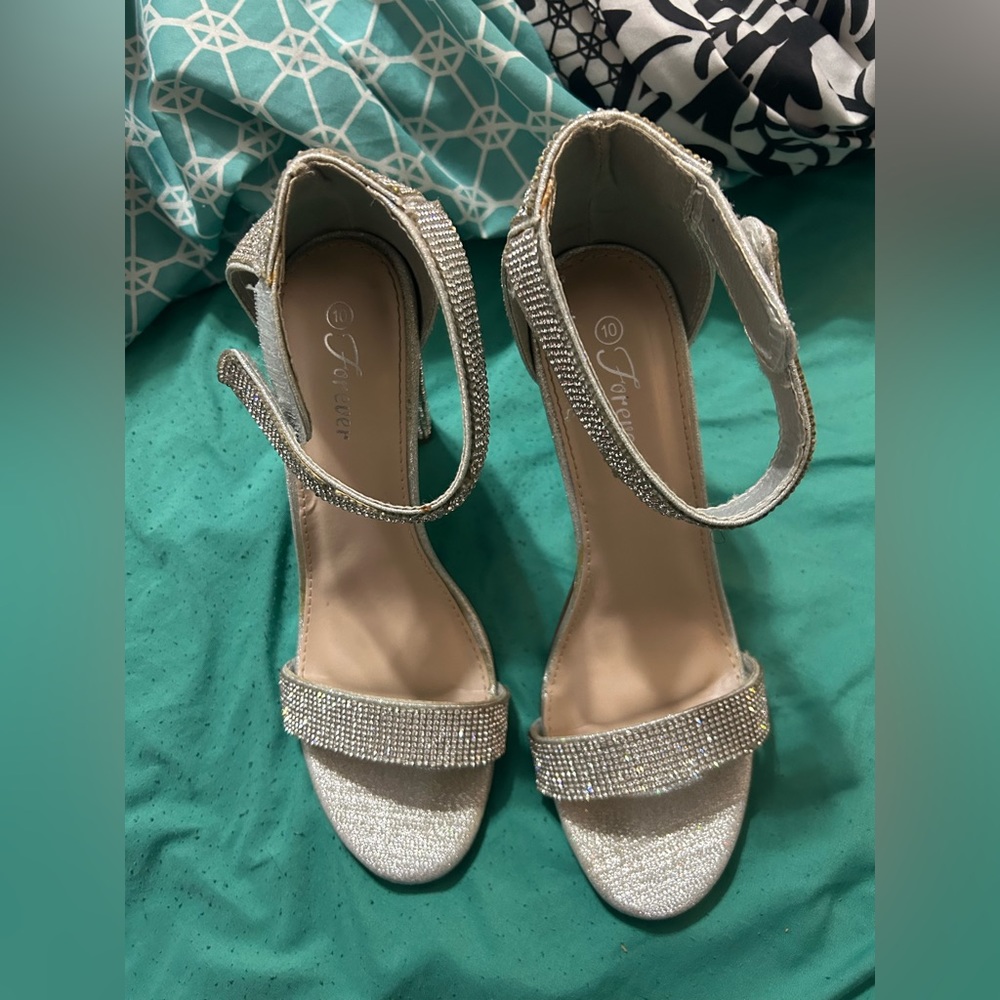 Silver Rhinestone Heels - Picture 2 of 4